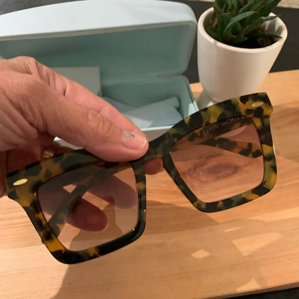 KAREN WALKER | Banks Tortoiseshell Sunglasses and Case - Picture 3 of 12